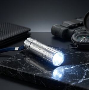 Bright Way 9 LED Silver Aluminum Flashlight Biotech CEO Summit Pocket Torch NWOT